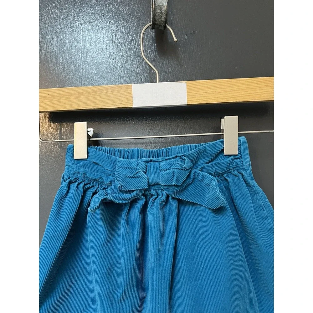 Hanna Andersson Blue Corduroy Skirt With Bow Detail Size 100